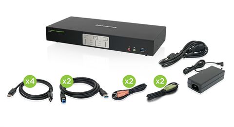 IOGEAR GCS1942 2-Port 4K Dual View DisplayPort KVMP Switch